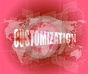 Customization word on digital binary touch screen