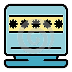 Customize password icon color outline vector