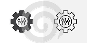 Customize thin line vector icon set