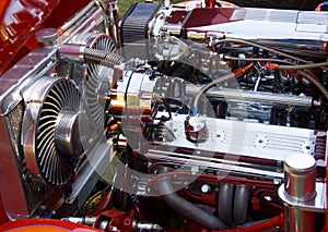 Customized car engine photo