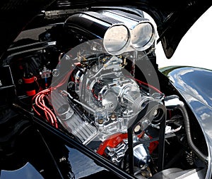 Customized car engine photo