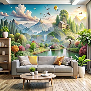 Customized 3D Digital Wallpaper 3D illustration