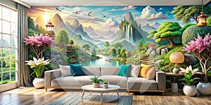 Customized 3D Digital Wallpaper 3D illustration