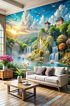 Customized 3D Digital Wallpaper 3D illustration