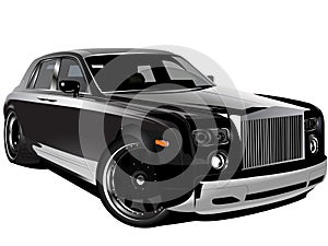 Customized luxury black Rolls Royce phantom car photo