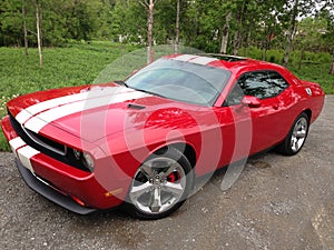 Customized red car photo