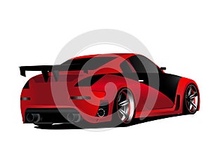 Customized red nismo nissan 350z turbo drifting photo