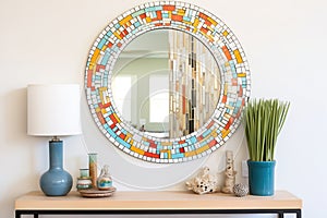 customizing a plain mirror with a mosaic