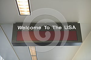 Customs area of an international airport, United States
