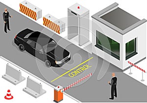 Customs clearance area with security