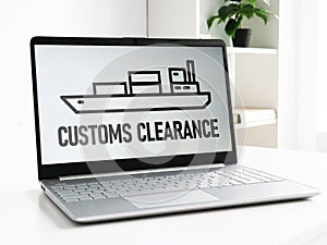 Customs Clearance with cargo ship carrying container