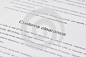 Customs Clearance concept