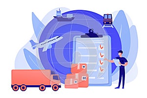 Customs clearance concept vector illustration