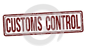 Customs control sign or stamp