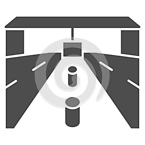 customs drive through, road, tollgate solid icon, security check concept, custom entry vector sign on white background