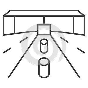 customs drive through, road, tollgate thin line icon, security check concept, custom entry vector sign on white