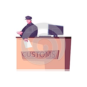 Customs Flat Illustration