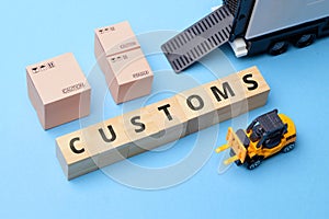 Customs government department that regulates import and export of goods photo