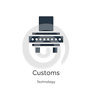 Customs icon vector. Trendy flat customs icon from technology collection isolated on white background. Vector illustration can be