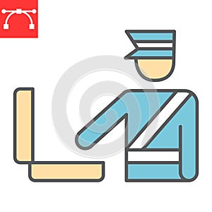 Customs inspection color line icon