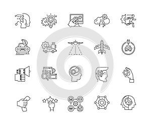 Customs line icons, signs, vector set, outline illustration concept