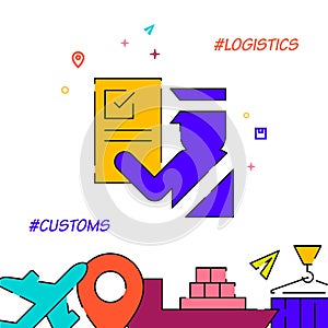 Customs officer filled line icon, simple illustration