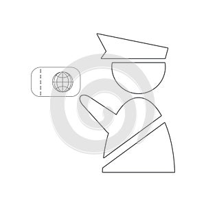 Customs officer icon. Element of Airport for mobile concept and web apps icon. Outline, thin line icon for website design and
