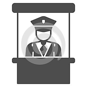 Customs officer in the office, passport controll solid icon, security concept, CBP vector sign on white background