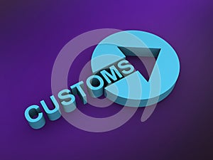 customs word on purple