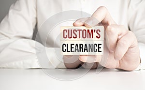 CUSTOMS Word Written In Wooden Cube