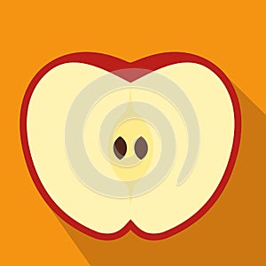 Cut apple flat icon