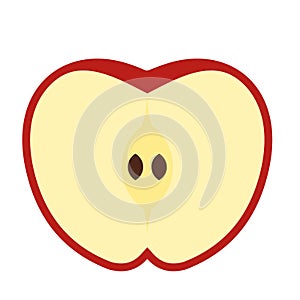 Cut apple flat icon