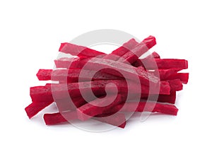 Cut beet on white background