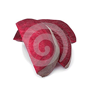 Cut beet on white background