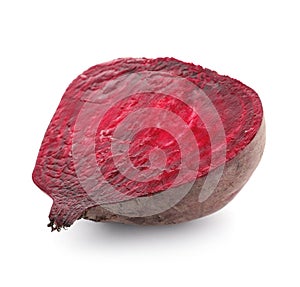 Cut beet on white background