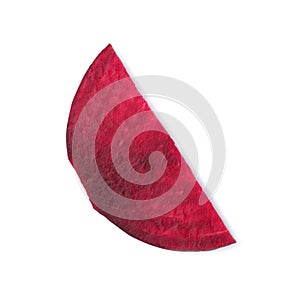 Cut beet on white background