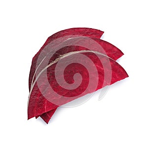 Cut beet on white background