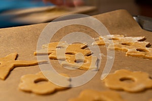 Cut christmas butter cookies