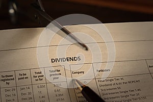 Cut In Corporate Dividend Payout Concept