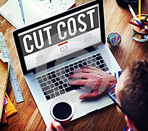 Cut Cost Reduce Recession Deficit Economy FInance Concept