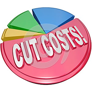 Cut Costs Pie Chart Reduce Overhead Debt