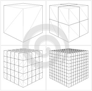 Cut Cube From The Simple To The Complicated Vector