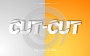 Cut-cut style text effect editable