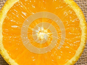 Cut detail of fresh Navel orange