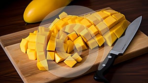 Cut diced mango