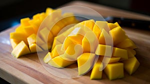 Cut diced mango