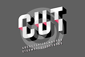 Cut font
