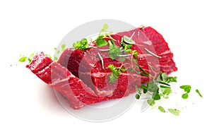 Cut of fresh uncooked fillet steak