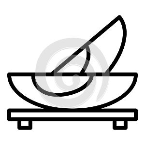 Cut fruit icon outline vector. Cooked dish