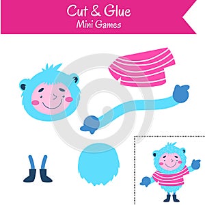 Cut and Glue . Educational game for preschool children